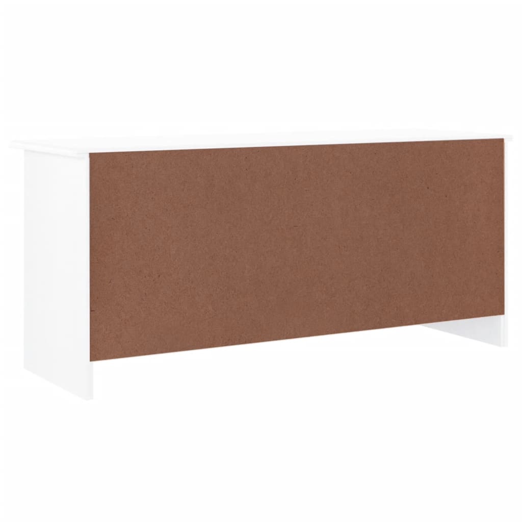 Banchetă pantofar „ALTA”, alb, 100x35x45 cm, lemn masiv de pin