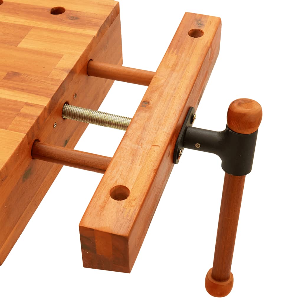 Blat pentru banc de lucru cu menghină, 52x44x9,5 cm lemn acacia