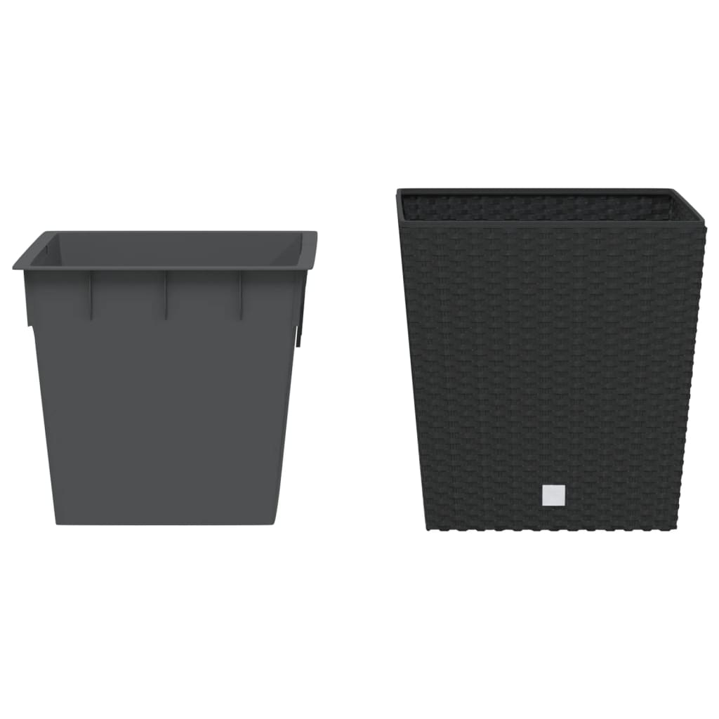 Jardinieră cu interior detașabil, antracit, 21 / 32 L, PP ratan