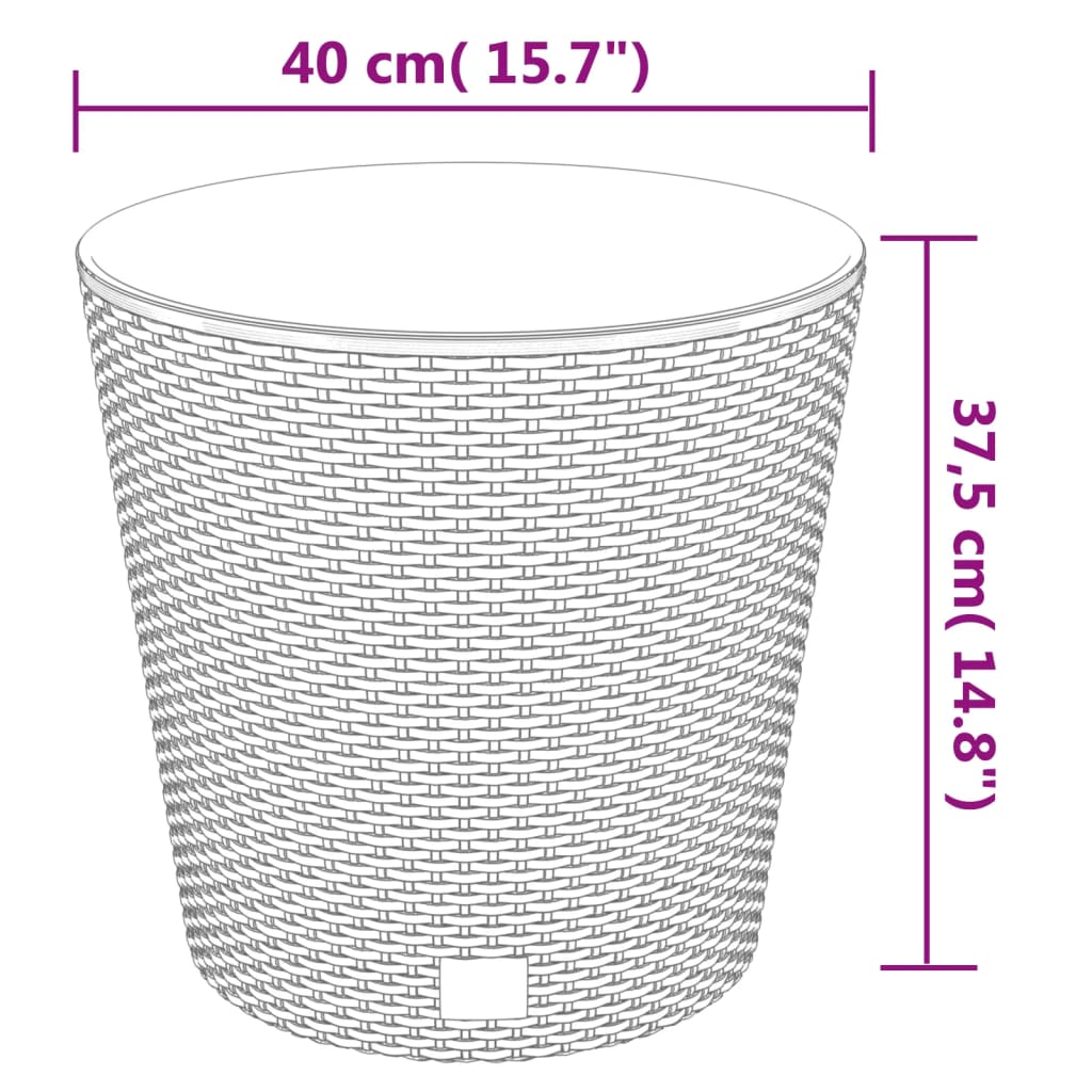 Jardinieră cu interior detașabil antracit 35 / 37,5 L PP ratan