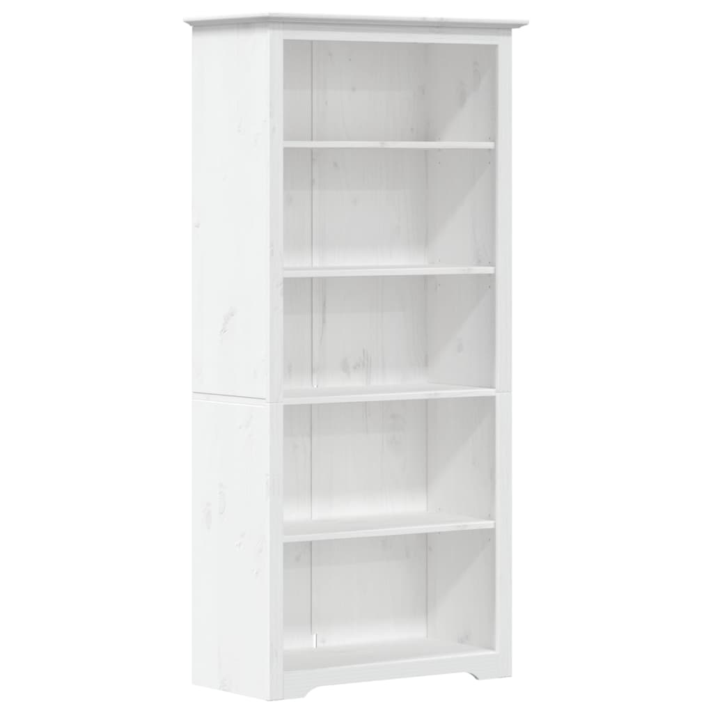 Bibliotecă BODO, alb, 82x40x173 cm, lemn masiv pin, 5 rafturi