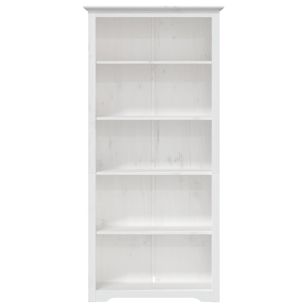 Bibliotecă BODO, alb, 82x40x173 cm, lemn masiv pin, 5 rafturi