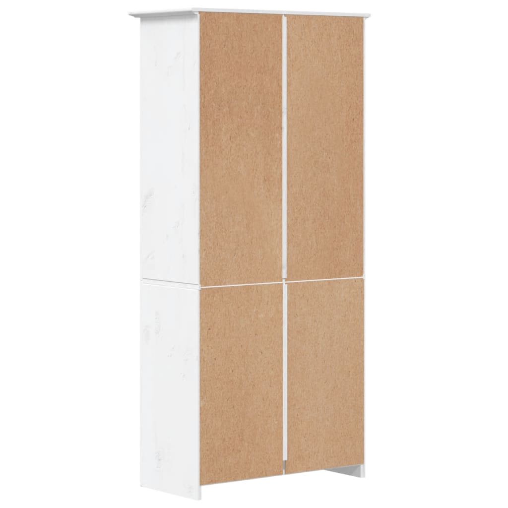 Bibliotecă BODO, alb, 82x40x173 cm, lemn masiv pin, 5 rafturi
