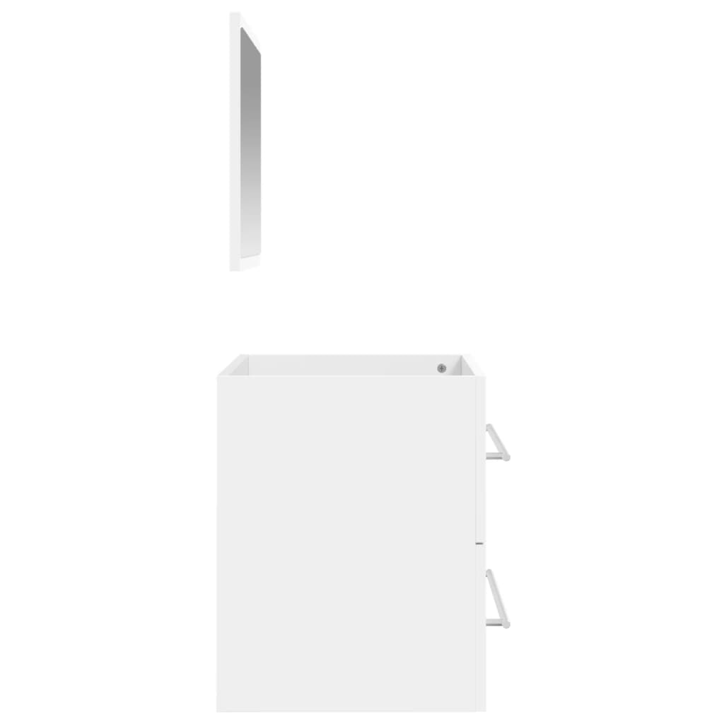 Bathroom cabinet with mirror, white, processed wood