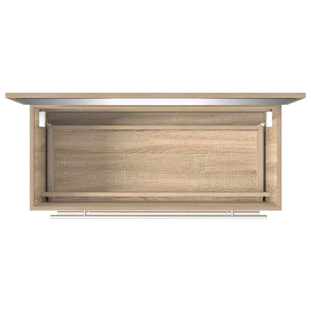 Bathroom cabinet with mirror, sonoma oak, processed wood
