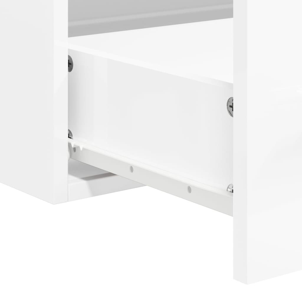 Bathroom cabinet with mirror, extra-glossy white, processed wood