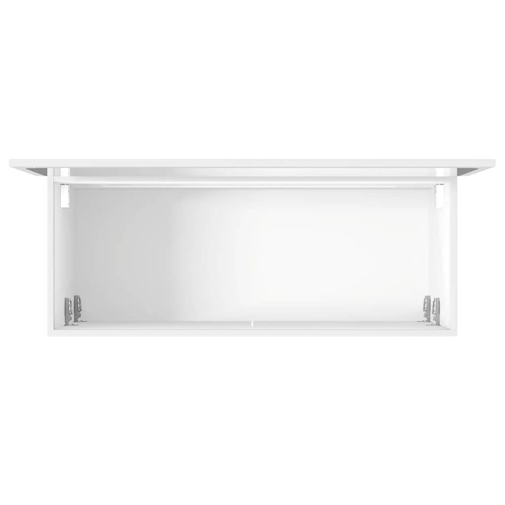 Bathroom cabinet with mirror, white, processed wood