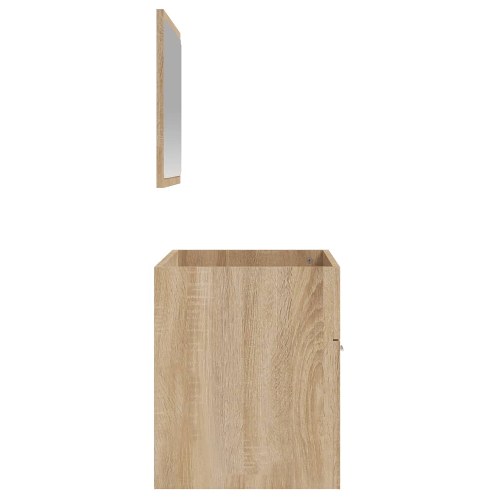 Bathroom cabinet with mirror, sonoma oak, processed wood