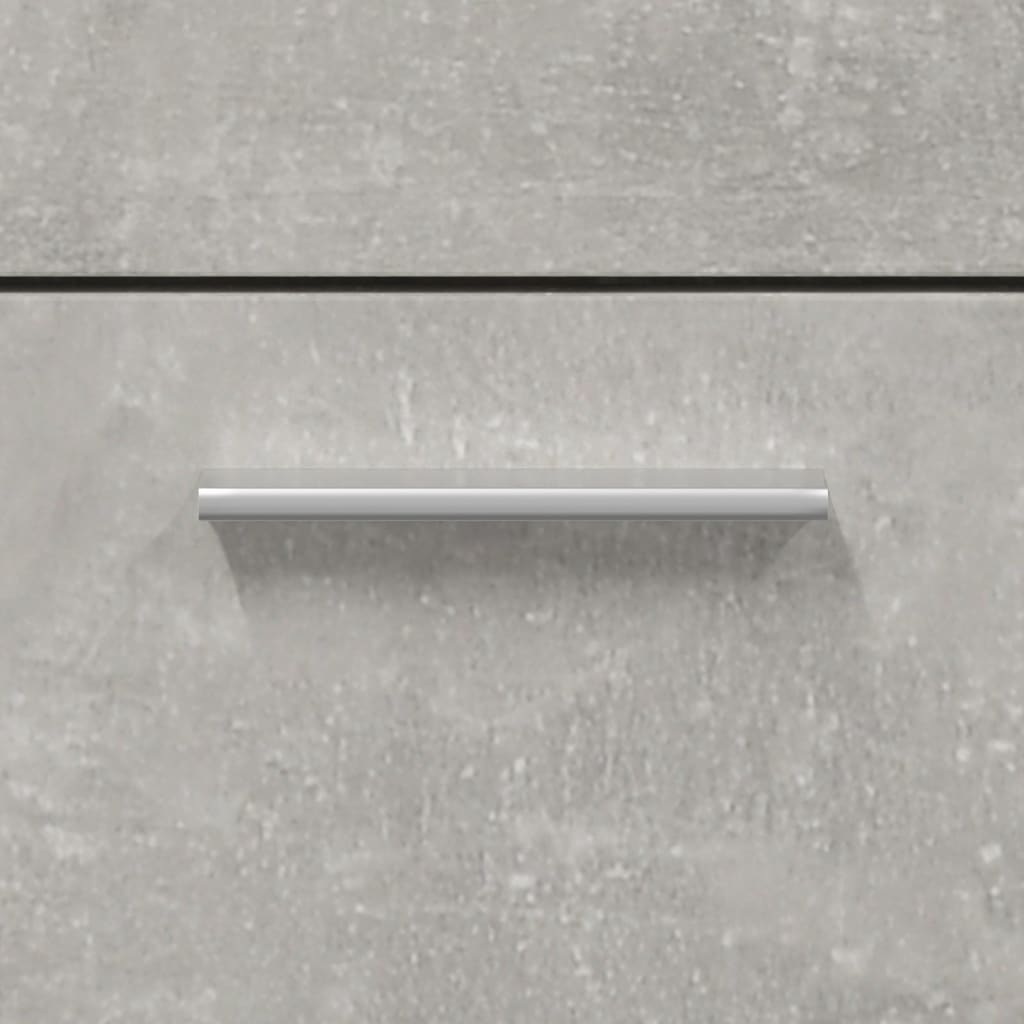 Bathroom cabinet with mirror, gray concrete, processed wood