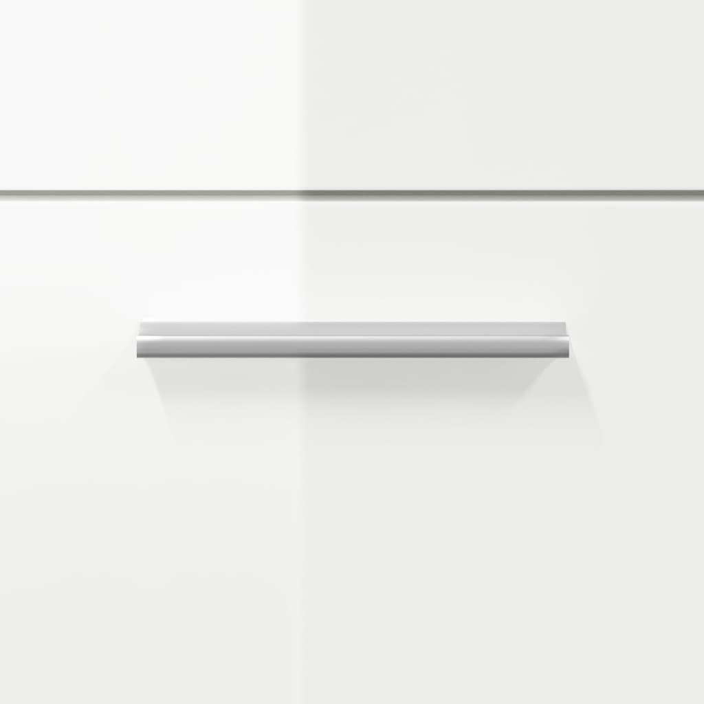 Bathroom cabinet with mirror, extra-glossy white, processed wood