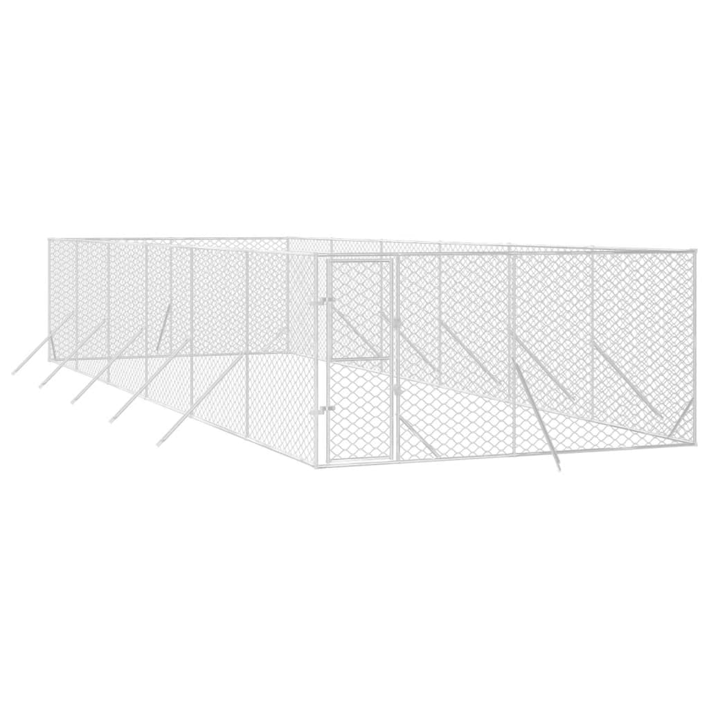 Padoc de exterior pentru câini argintiu 4x12x2m oțel galvanizat