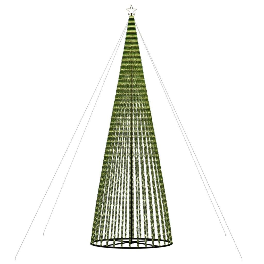 Con de lumină brad de Crăciun, 1544 LED-uri, alb cald, 500 cm