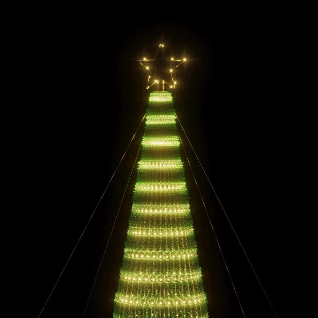 Con de lumină brad de Crăciun, 1544 LED-uri, alb cald, 500 cm