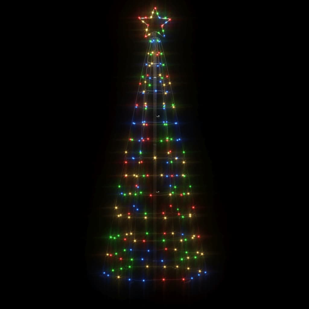 Lumină brad de Crăciun cu țăruși 220 LED-uri, multicolor 180 cm