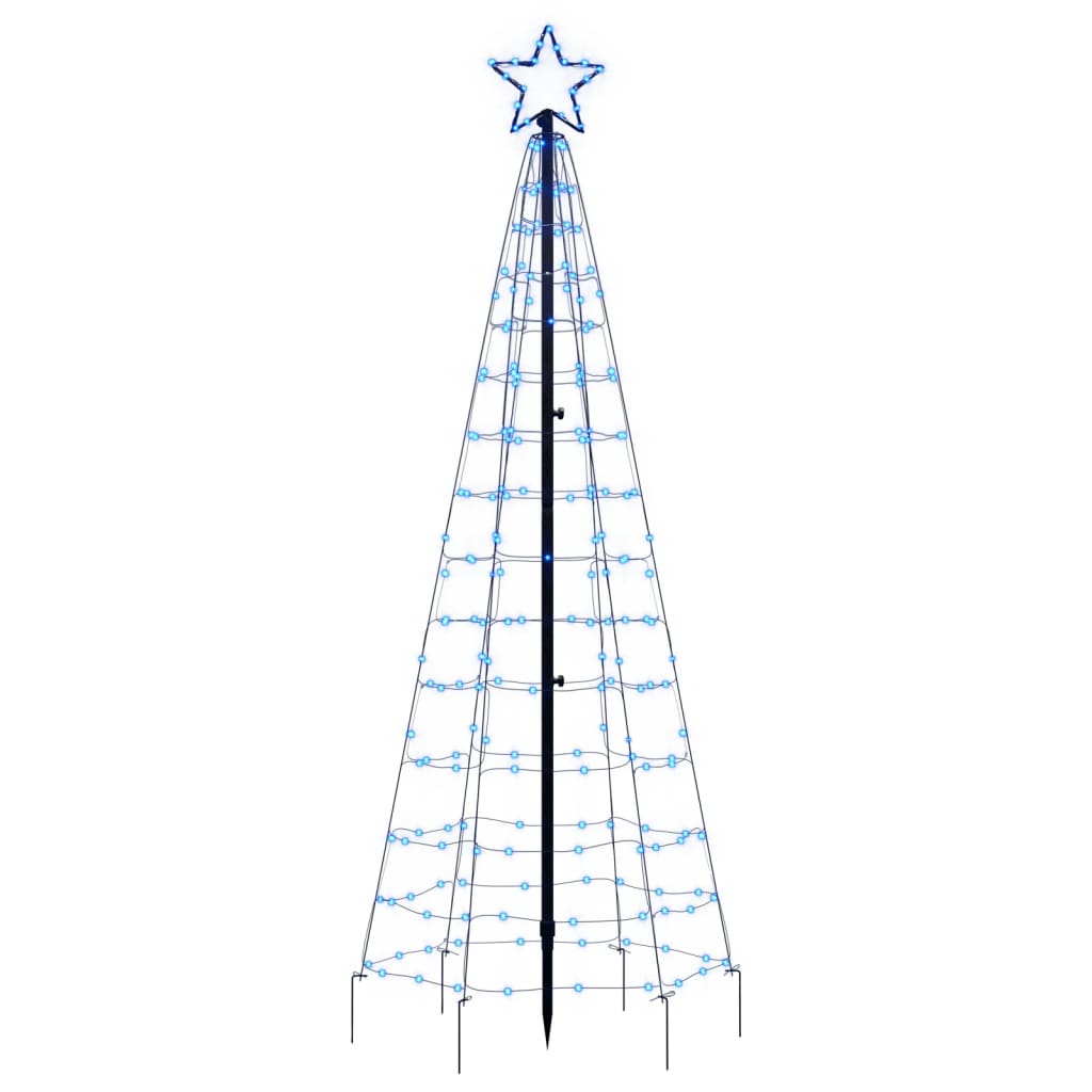 Lumină brad de Crăciun cu țăruși 220 LED-uri, albastru, 180 cm