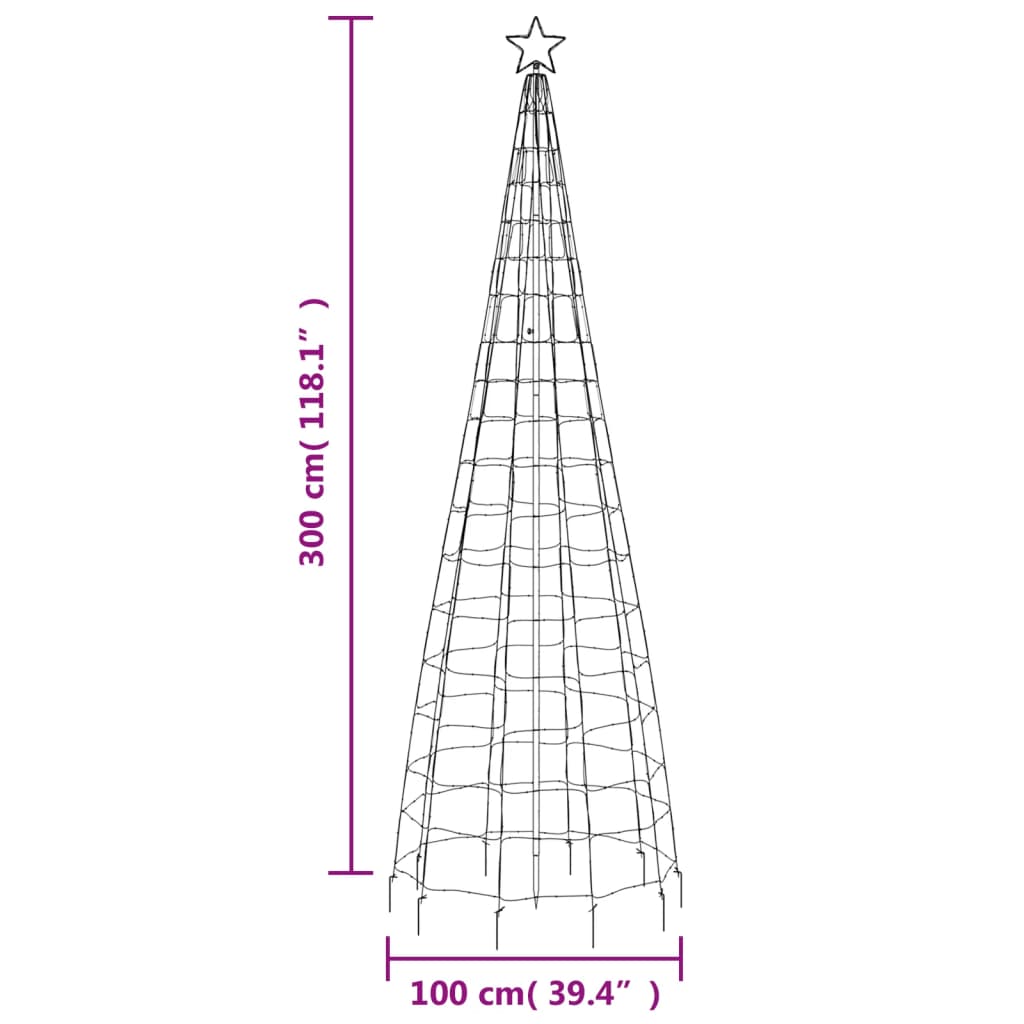 Lumină brad de Crăciun cu țăruși 570 LED-uri, alb rece, 300 cm