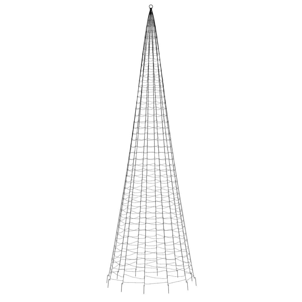 Lumină brad de Crăciun pe catarg, 1534 LED-uri, alb cald 500 cm