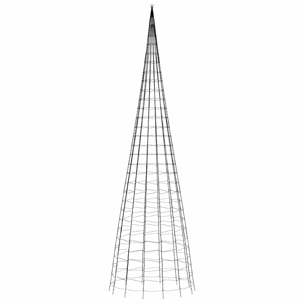 Lumină brad de Crăciun pe catarg, 3000 LED-uri, alb rece 800 cm