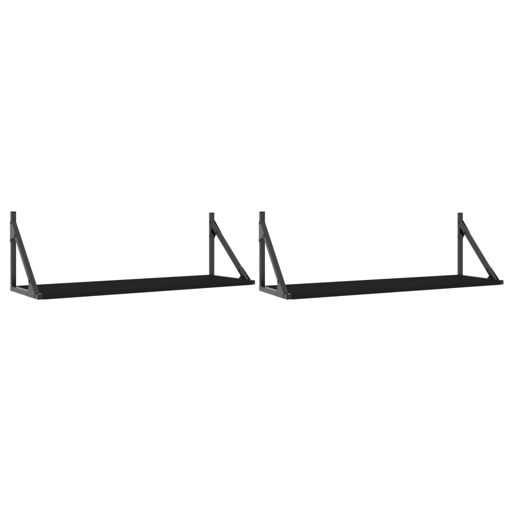 Dulapuri de perete, 2 buc., negru, 80x25x25,5 cm, lemn