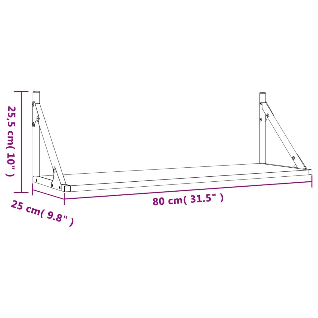 Dulapuri de perete, 2 buc., negru, 80x25x25,5 cm, lemn