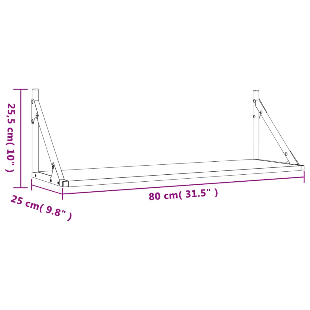 Dulapuri de perete, 2 buc., stejar sonoma, 80x25x25,5 cm, lemn