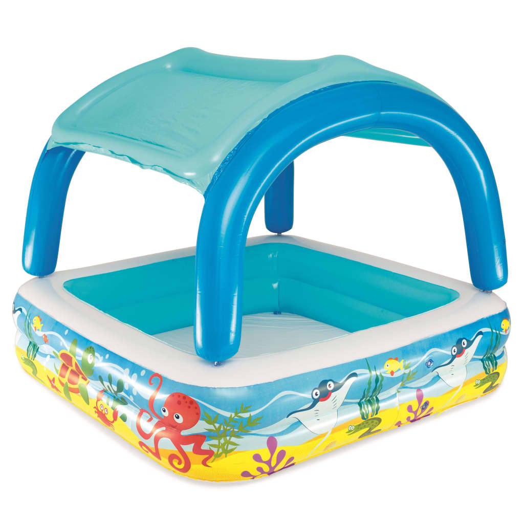 Bestway Piscină de joacă cu baldachin, albastru, 140x140x114 cm, 52192