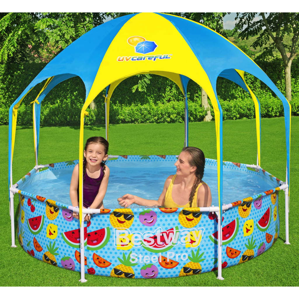 Bestway Piscină supraterană copii Steel Pro, protecție UV, 244x51 cm