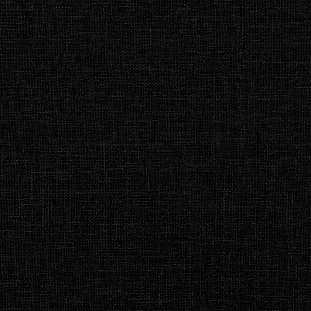 Canapea cu 2 locuri cu pernuțe, negru, 140 cm, textil