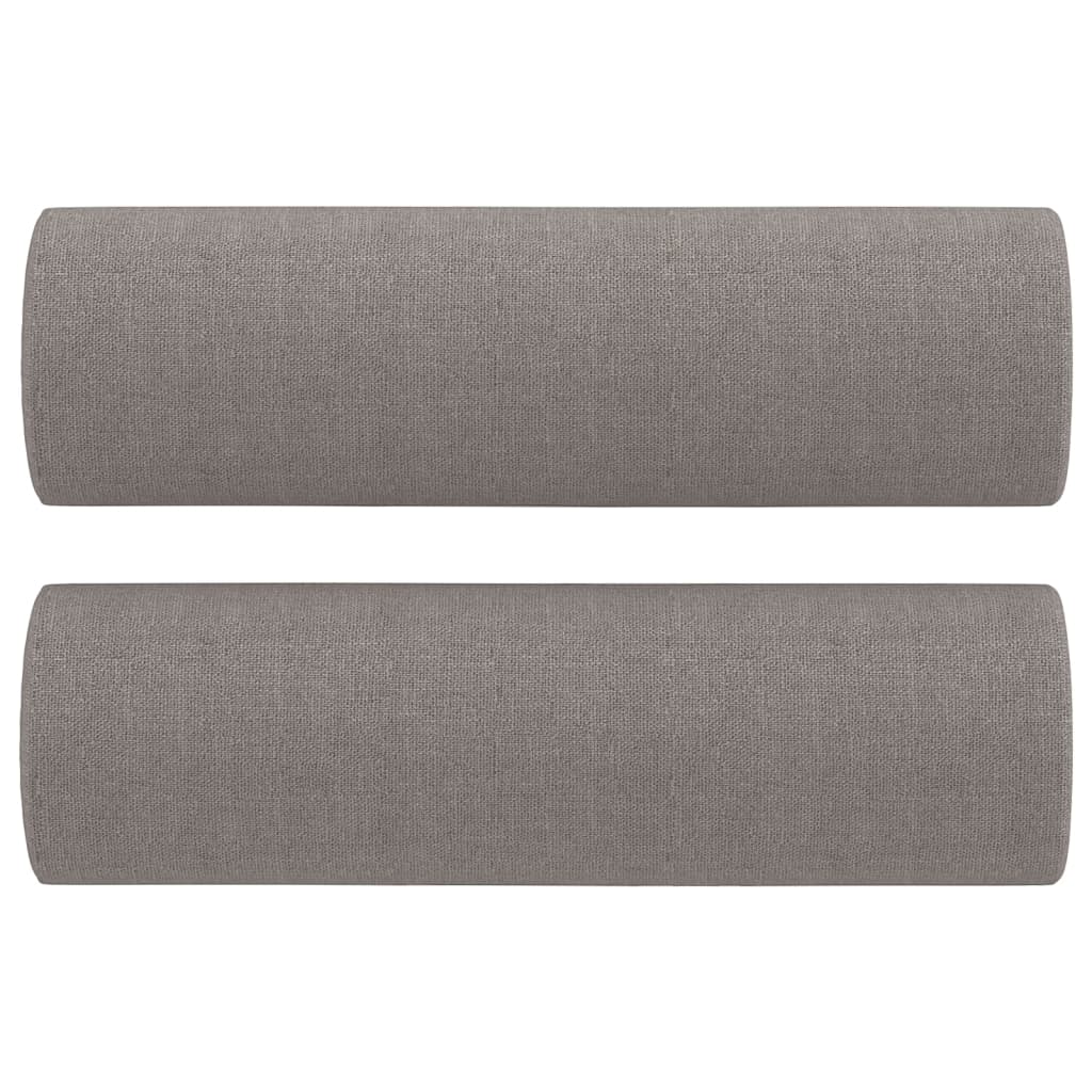 Canapea cu 2 locuri cu pernuțe, gri taupe, 120 cm, textil