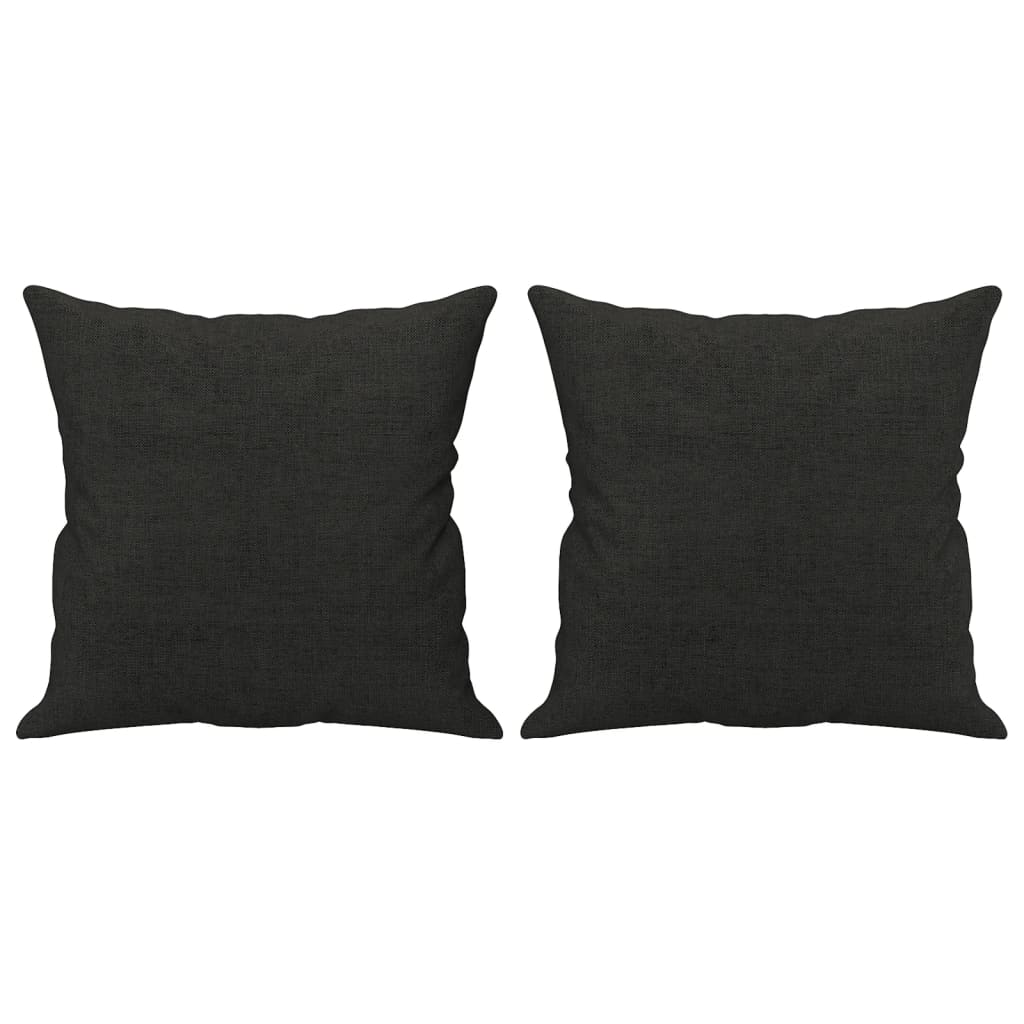 Canapea cu 2 locuri cu pernuțe, negru, 120 cm, textil