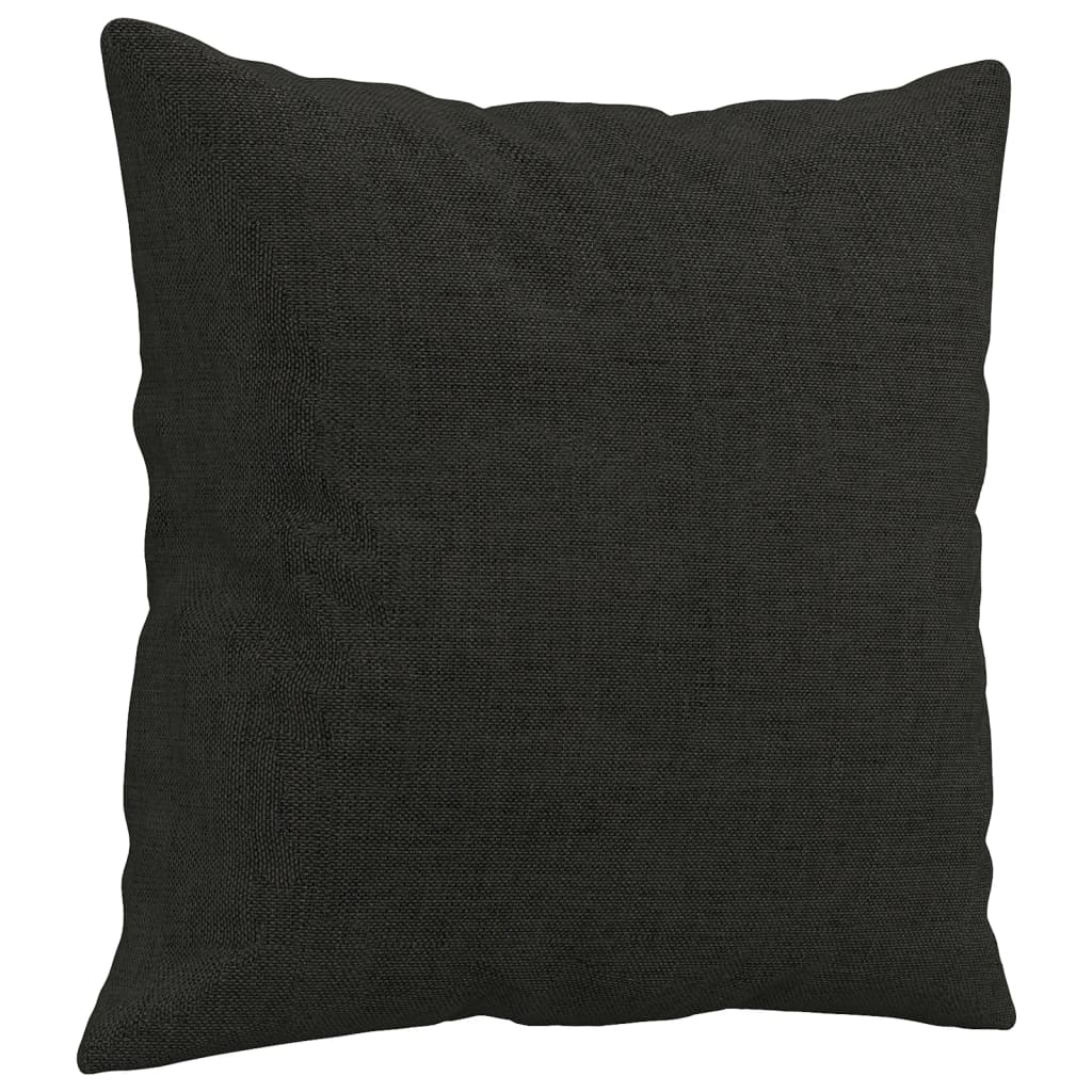 Canapea cu 2 locuri cu pernuțe, negru, 120 cm, textil