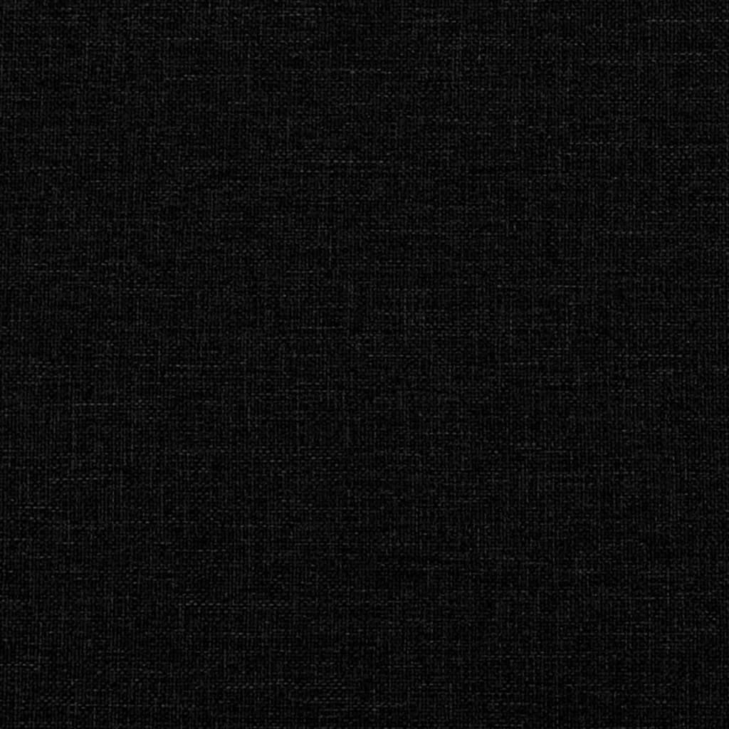 Canapea cu 2 locuri cu pernuțe, negru, 120 cm, textil