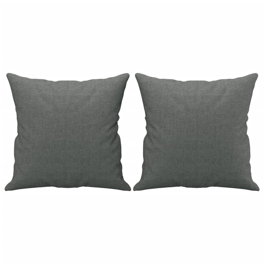 Canapea cu 2 locuri cu pernuțe, gri închis, 140 cm, textil