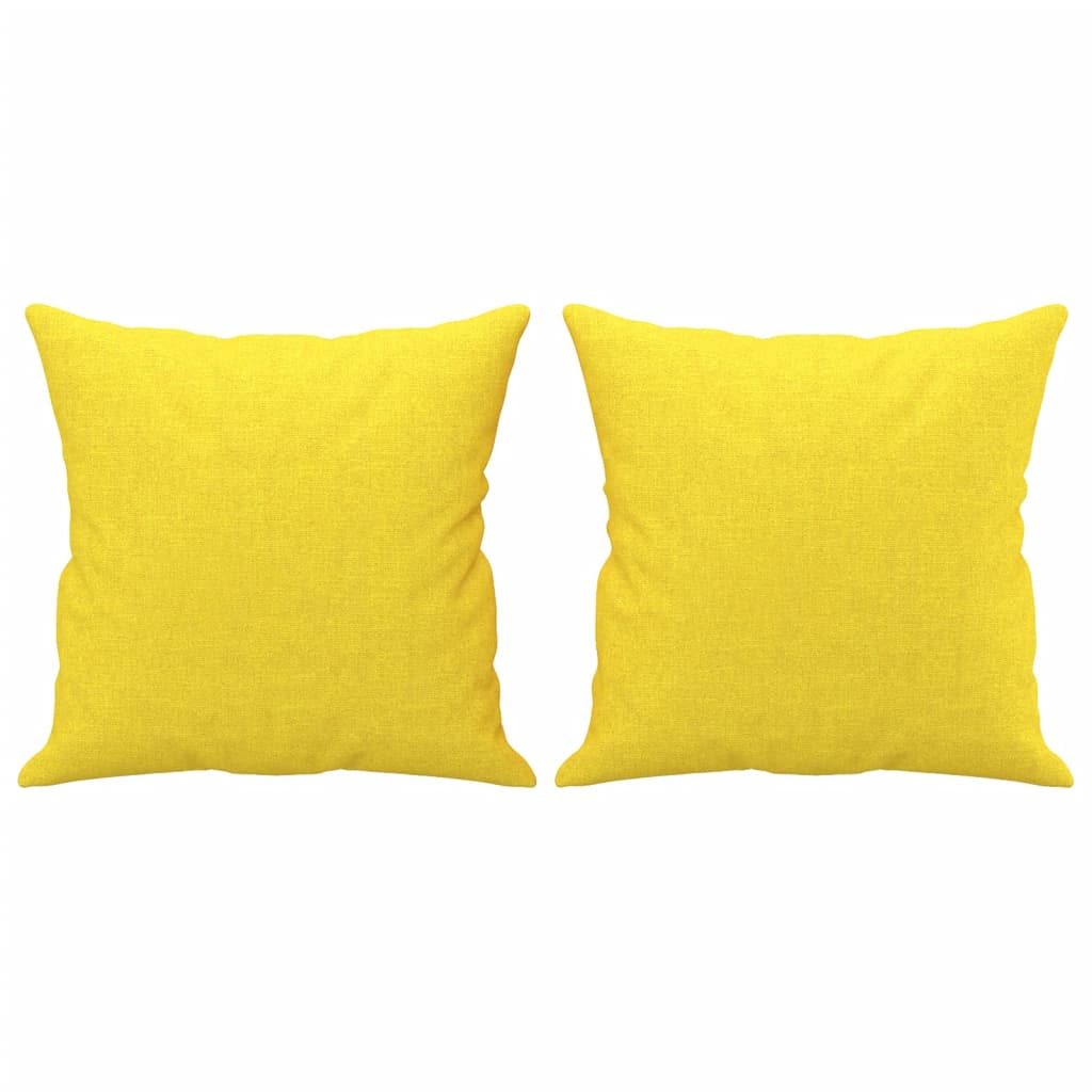 Canapea cu 3 locuri cu pernuțe, galben deschis, 180 cm, textil