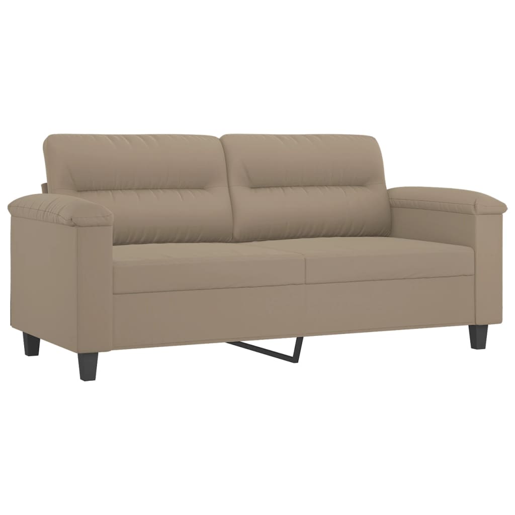 Canapea cu 2 locuri, cu perne, gri taupe, 140 cm, microfibră