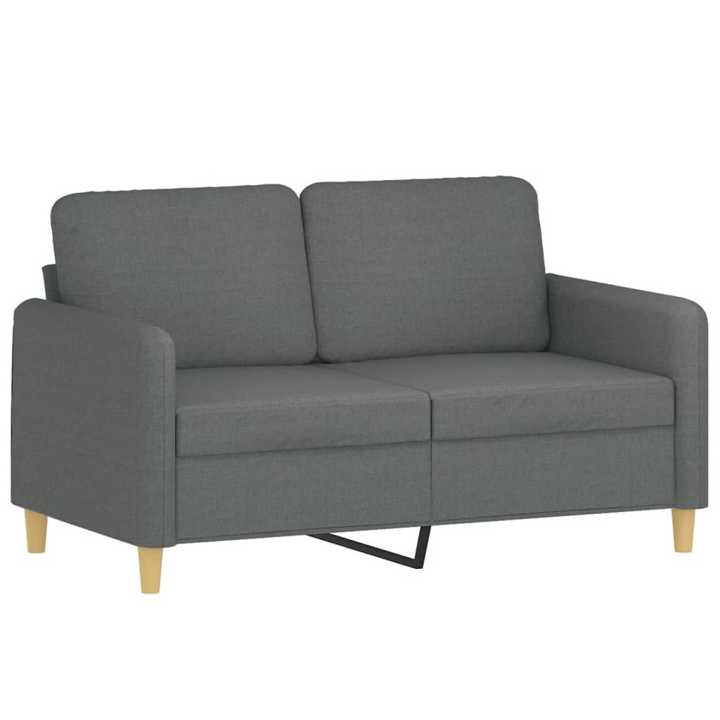 Set de canapele cu perne, 3 piese, gri închis, textil