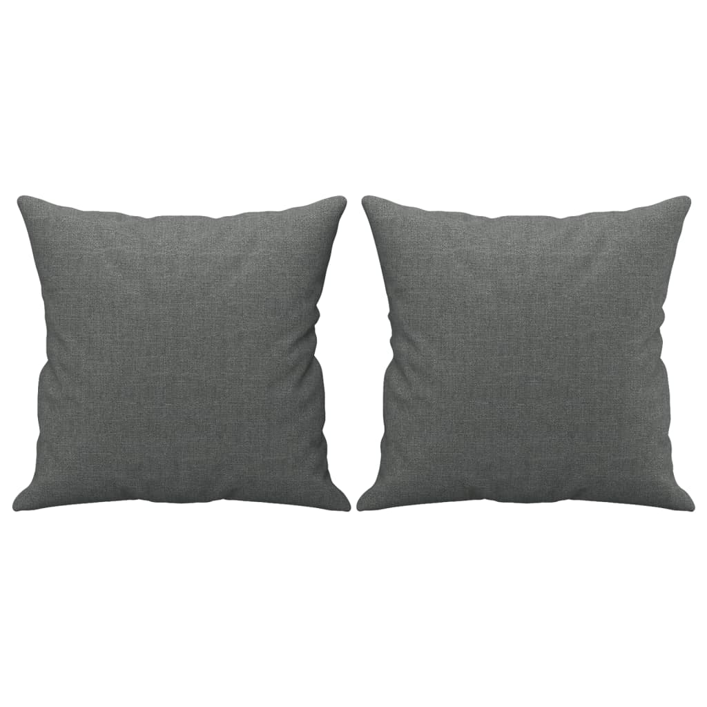 Set de canapele cu perne, 3 piese, gri închis, textil