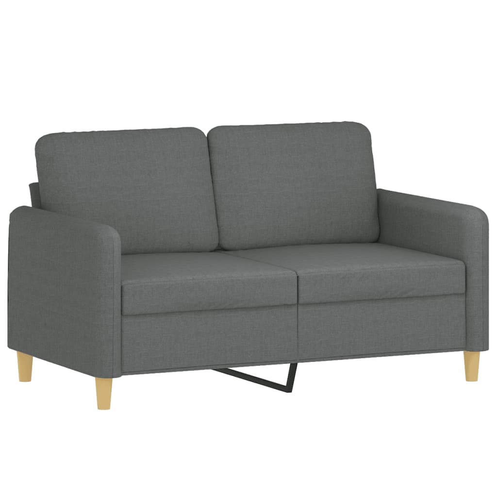 Set de canapele cu perne, 2 piese, gri închis, textil