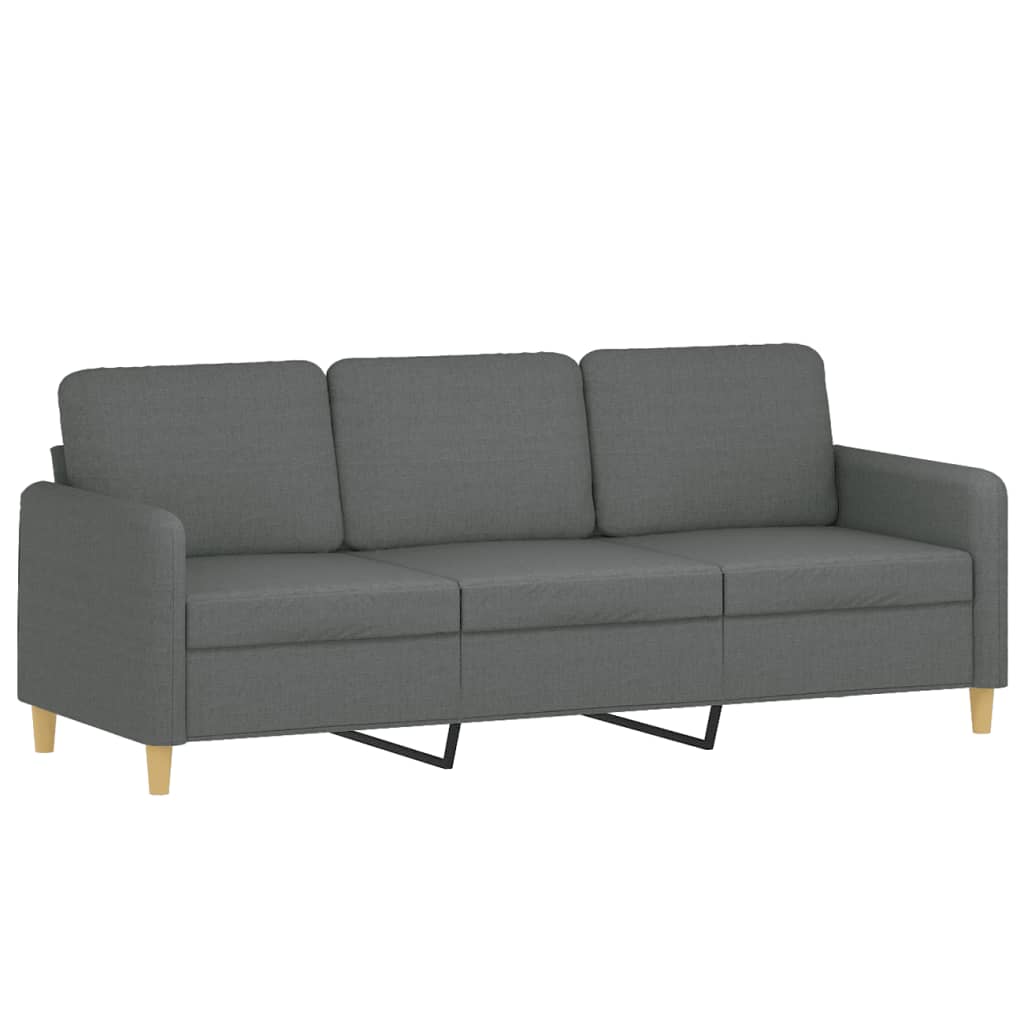Set de canapele cu perne, 2 piese, gri închis, textil