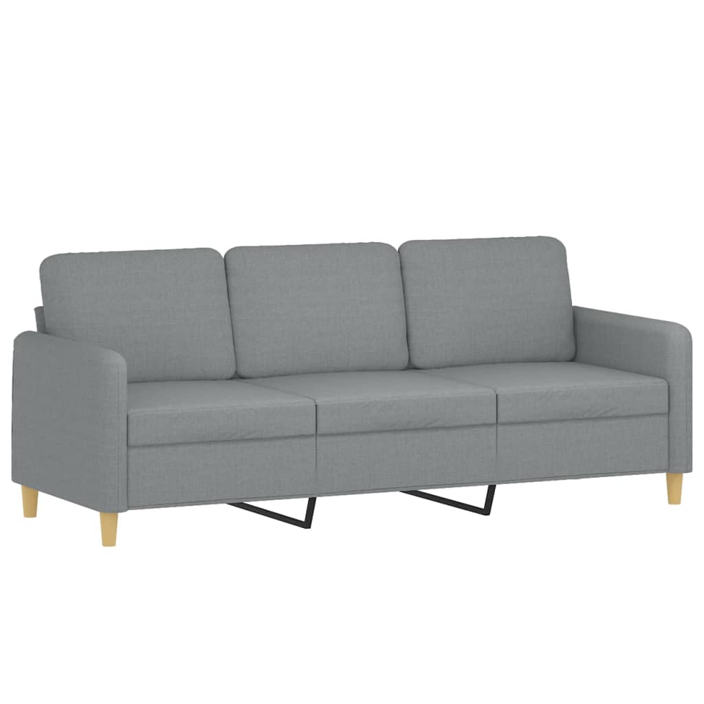 Set de canapele cu perne, 2 piese, gri deschis, material textil