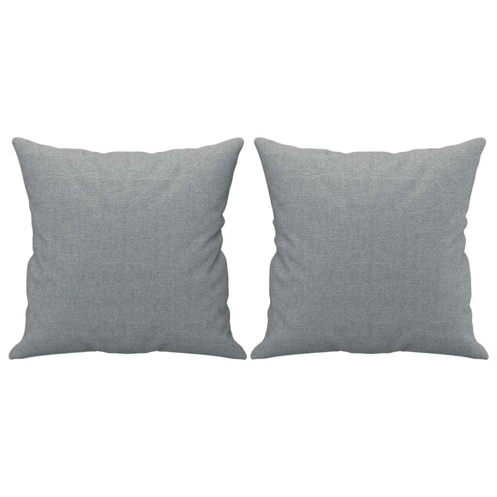Set de canapele cu perne, 2 piese, gri deschis, material textil