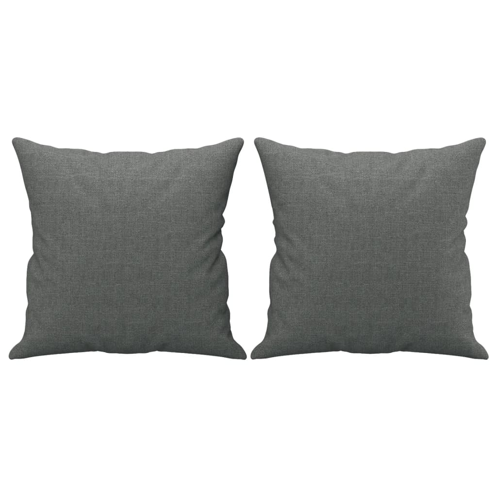 Set de canapele cu perne, 2 piese, gri închis, material textil