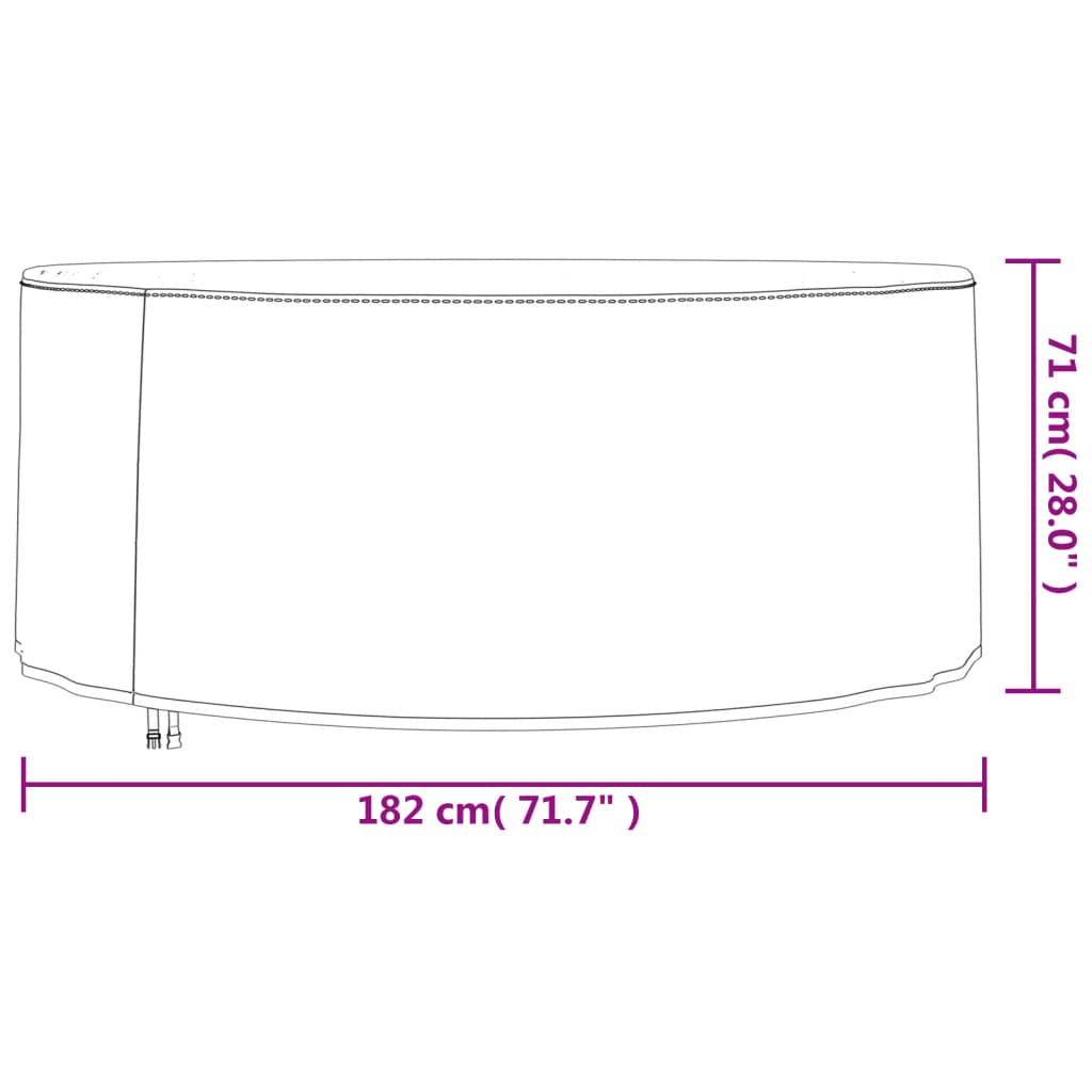 Huse mobilier de grădină 2 buc., Ø 182x71 cm, Oxford 420D