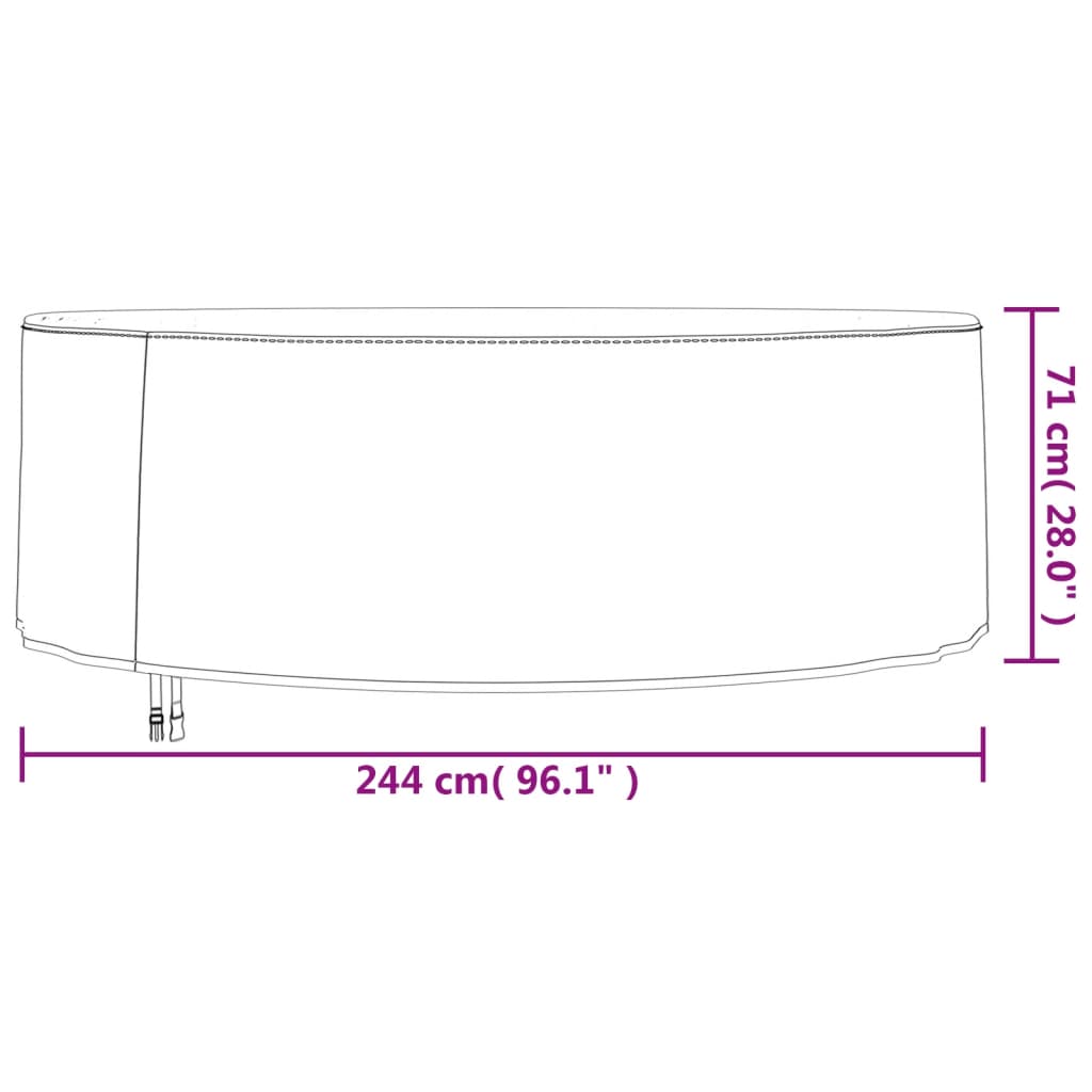 Huse mobilier de grădină 2 buc., 244x71 cm, Oxford 420D