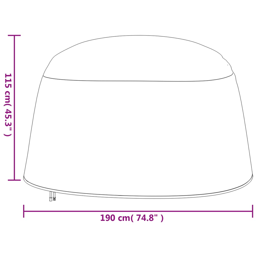 Huse scaune suspendate tip ou, 2 buc., Ø 190x115 cm Oxford 420D