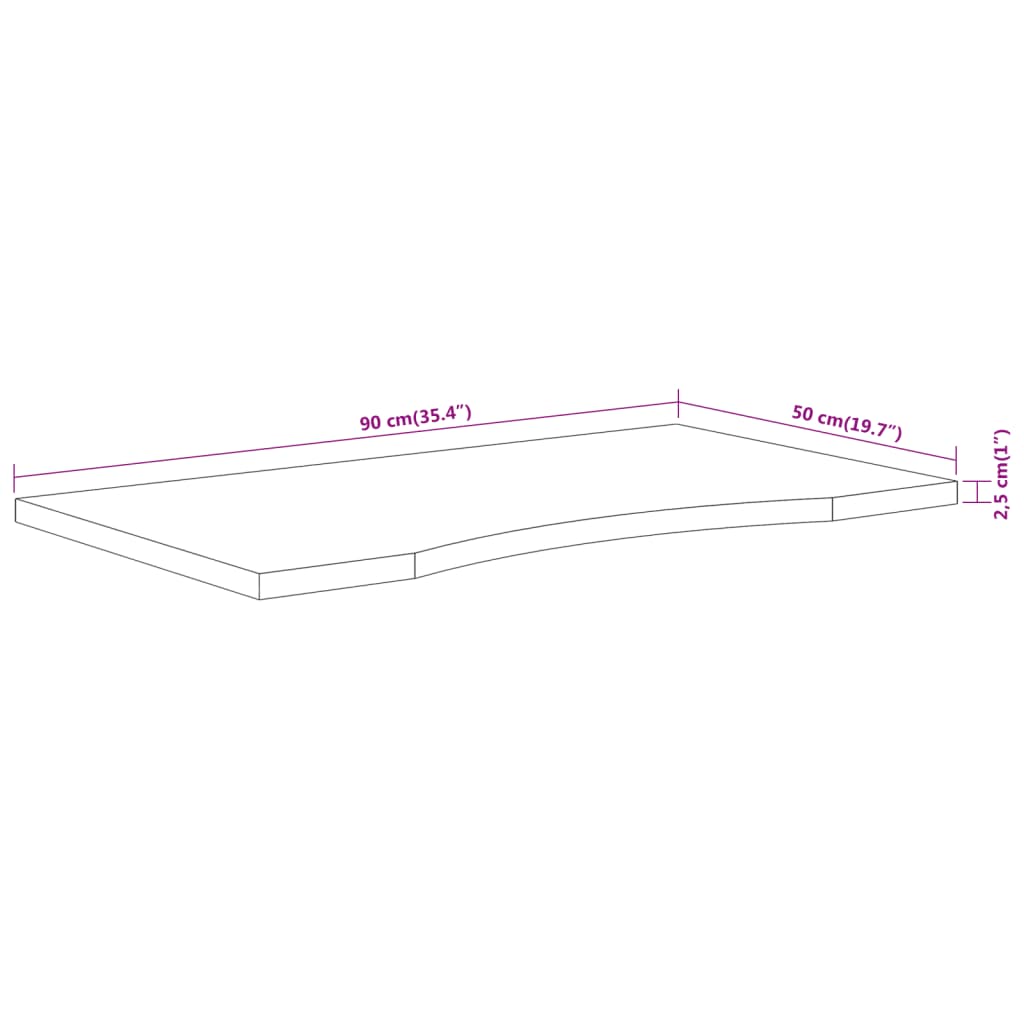 Blat de birou 90x50x2,5 cm dreptunghiular lemn masiv de acacia