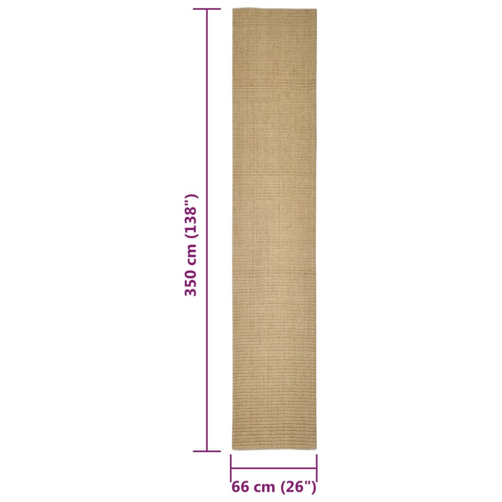 Covor sisal pentru stâlp de zgâriat, 66x350 cm