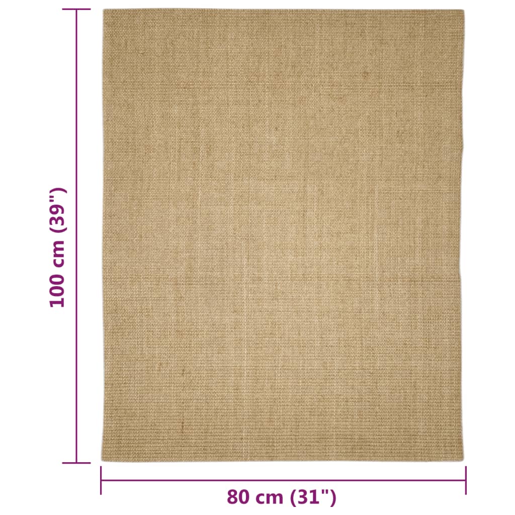 Covor sisal pentru stâlp de zgâriat, 80x100 cm