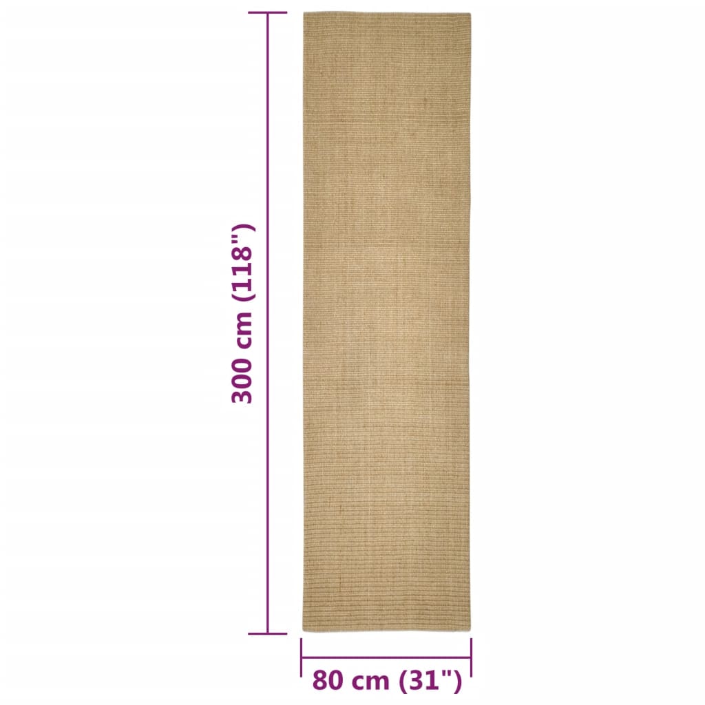 Covor din sisal pentru ansamblu de zgâriat, 80x300 cm