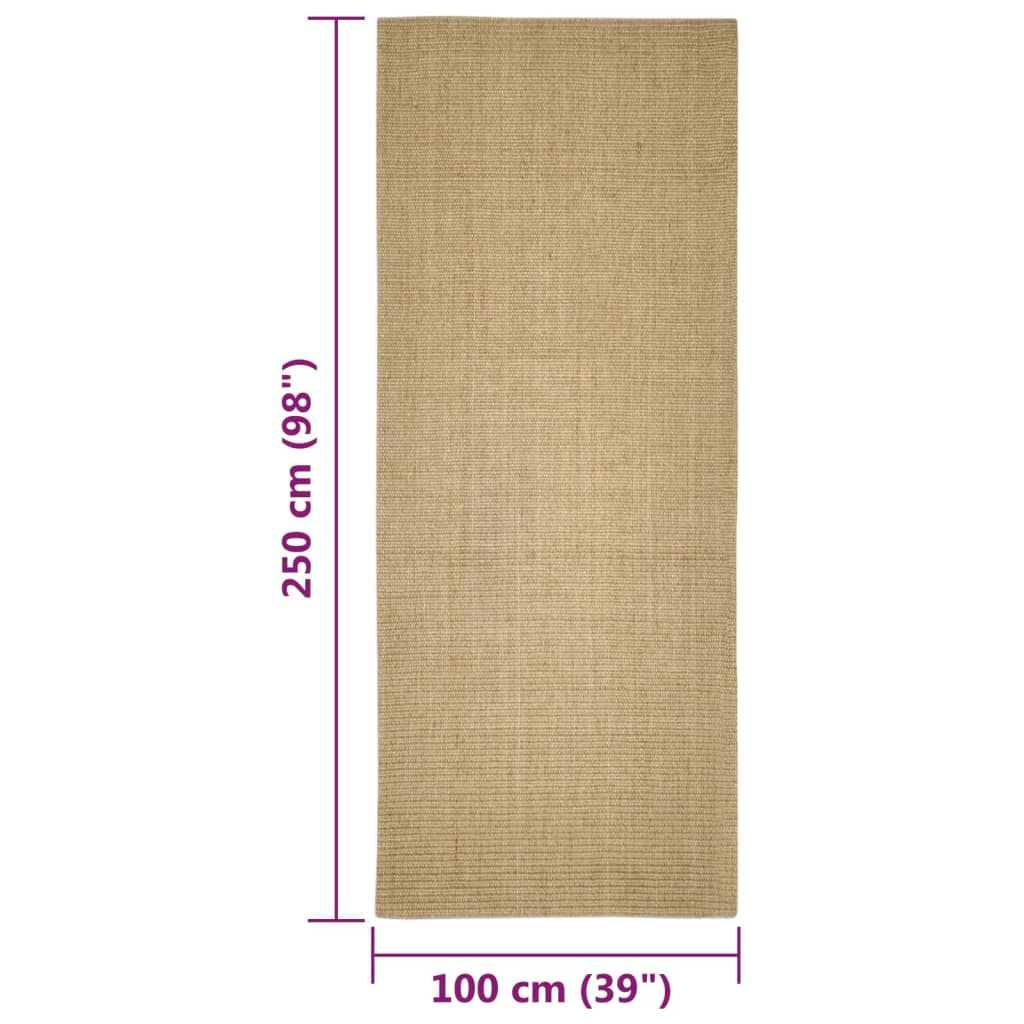 Covor din sisal pentru stâlp de zgâriat, 100x250 cm